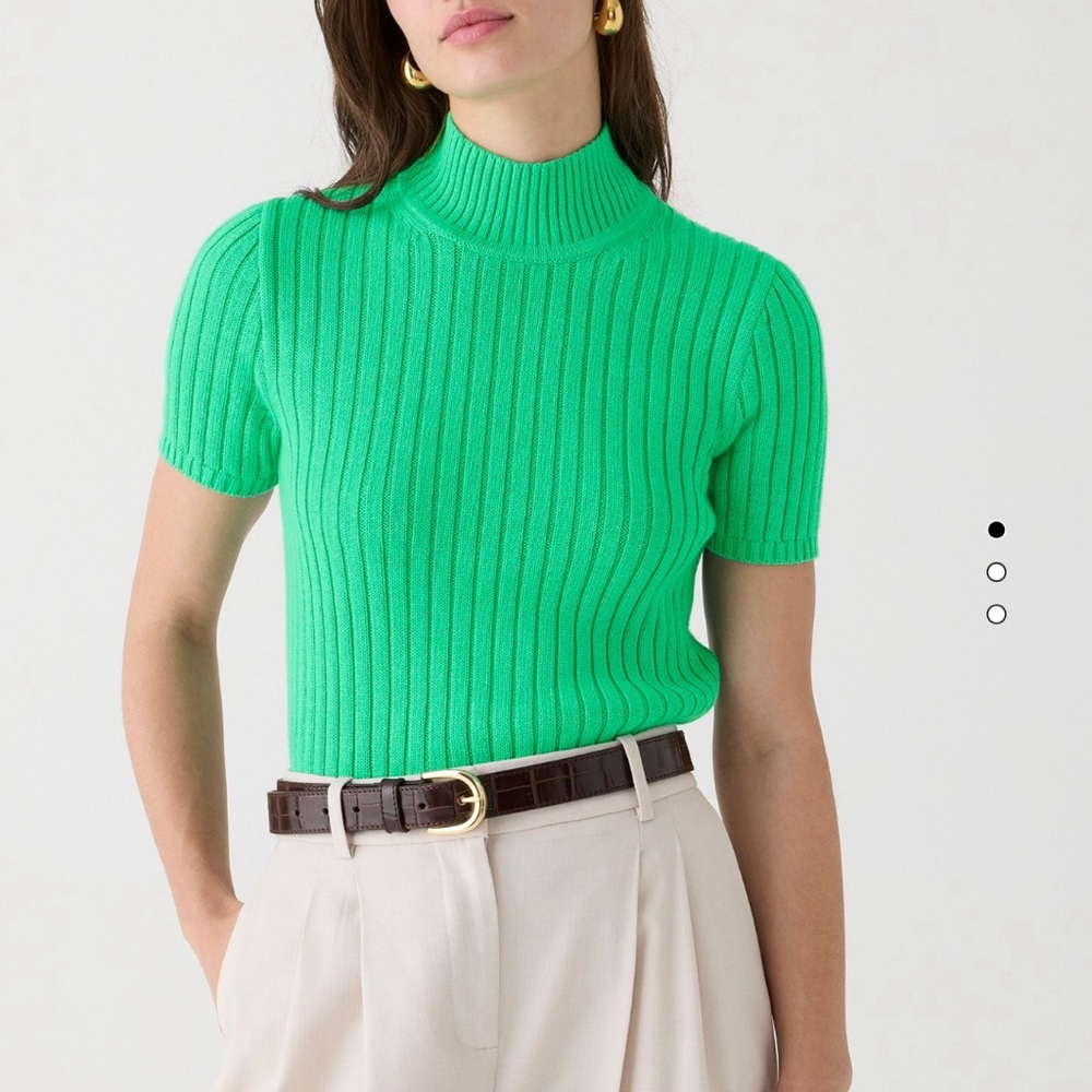 Jcrew Cotton-blend short-sleeve turtleneck sweater sz L gently used. - Picture 2 of 10